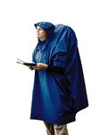 Sea to Summit - Nylon Tarp Poncho - Lightweight & Waterproof Rain Gear - With Hood - Fits A Large Backpack - Converts Into 2-Person Tarp Shelter - For Backpacking - Blue - 400g