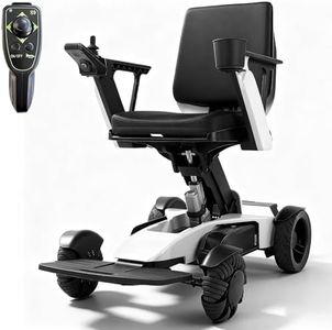 Electric Wheelchair for Adults: Foldable Mobility Scooter with Remote Control & Lift, Adjustable Ergonomic Backrest, Dual Motor Power for Indoor/Outdoor Use，White-D12