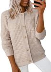 Dokotoo Womens Knit Cardigan Long Sleeve Open Front Button Down Jacket,Smoke Gray X-Large