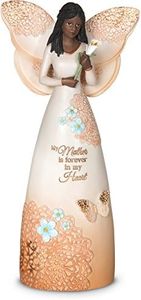 Pavilion Gift Company 19100 Mother is Forever in My Heart Ebony Angel Figurine, 9-Inch, Beige