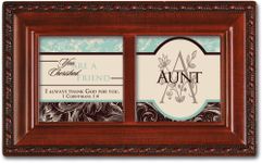 Aunt Cherished Friend Woodgrain Inspirational Cottage Garden Petite Music Box Plays Amazing Grace