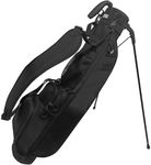 GREEN ACTION Sunday Golf Bag with Strap & Stand, Lightweight Golf Stand Bags with Two-Way Divider Top/Cooler Pocket, Golf Club Bags Holds 5-6 Clubs for Driving Range, Par 3 and Standard Courses-Black