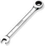 SORAKO 15mm Ratcheting Combination Wrench, Chrome Vanadium Steel Gear Wrench, Industrial Grade Cr-V Steel Gear Spanner, Household Garage Tools(Metric)