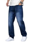 Ben Martin Dark Blue Men Jeans || Baggy Fit Jean's for Man || Loose Fit High Rise Denim || Stretchable Casual Wear Jean,s || Dance Rap Rapping Style Pant for Men || Denim Cotton Jeans 36 (0)