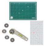 Isomars A3 Self-Healing Cutting Mat with 12 Inch Quilting Ruler and Rotary Cutter | Sewing Tools, Fabric Cutter, Patchwork Ruler, Tailoring & Fashion Designing Kit