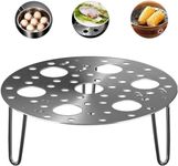 KOMRID Stainless Steel Round Egg Steamer Rack Heatproof Stackable 7 Holes Stand Egg Box Kitchen Multipurpose Trivet Insert For Pot Accessories And Pressure Cooker Pans Steam Boiling (Pack of 1)