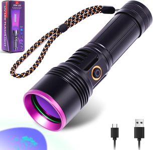 365nm UV Light Torch, Powerful Black Light Torch with, Rechargeable UV Resin Light, Professional UV Flashlight for Pet Urine Detection, Resin Curing, Rocks, Scorpion