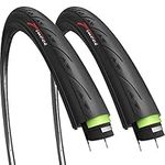 Fincci 700 x 25c Tyres Pair 25-622 with 3mm Antipuncture Protection 60TPI 700c Specialized 700x25c Road Bike Tyre for Cycle Racing Touring Bicycle (Pack of 2)