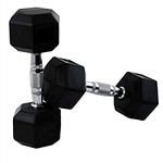 BODY MAXX Iron Fixed Hexagonal Dumbbells Pair (2.5Kg X 2Pcs, Black)