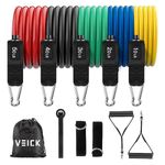 VEICK Resistance Bands, Exercise Workout Bands Set for Working Out with Handles for Men Women, Elastic Exercising Bands for Fitness Weights Work Out at Home Gym
