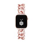 KAGOWEAR 38/40/41mm Women Rose Gold Cool Chain Metal Smartwatch Bands for Apple Watch Series8/7/6/5/4/SE Stylish Adjustable Replacement Bracelet for Iwatch Band 8/7/6/5/4/3