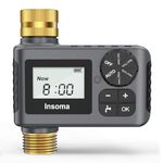Sprinkler Timer with Brass Inlet and Outlet, Programmable Water Timer for Outdoor Garden Hose, Hose Timers with Rain Delay/Manual/Auto Mode, Drip Irrigation and Lawn Watering System, 1 Outlet