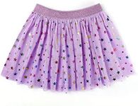 DaniChins Girl's Layered Tutu Skirt Tulle Princess Sparkle Skirt (Lt.Purple, 03)