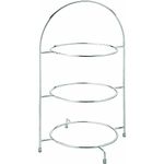 Utopia Chrome 3 Tier Cake Plate Stand 43cm to hold 3x 25cm Plates - Afternoon Tea Display Stand