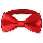 BOWKITE Adjustable Boys Kids Bow Tie Solid Pre Tied for Wedding Party Dress up, Red, 3.5"*1.8"