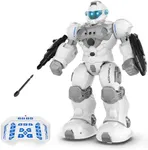 STEMTRON Robot Toys for Kids, Programmable Remote Control Robot with Intelligent Gesture Sensing, Recharge, Singing & Dancing Mode, Launcher (White)