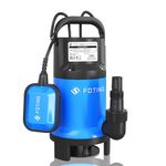 FOTING 750W Portable Submersible Water Pump for Dirty/Clean Water, Max Flow 14300 L/H Electric Sump Pump with Float Switch, Water Pump for Garden Pond, Pools, Ditches（No Hose