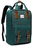 School Backpack,VASCHY Unisex Vintage Water Resistant 15in Laptop Backpack Bookbag for College (Blackish Green)