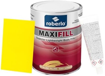 Roberlo Maxifill Superior Lightweight Body Filler - Easy Sanding, Lightweight & Paintable for Car Repairs - Adheres to Fiberglass, Metal, Plastic & More - Ideal for Dents & Scratches -1 Liter+Hardener