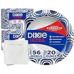 Zorrizon Disposable Paper Bowls Bundle. Includes Two 56 Ct Dixie Ultra Paper Bowls 20 Oz. Disposable Serving Bowls. Microwave Safe & Soak Proof Bowls. Comes 30 Ct 2 Ply Napkins.