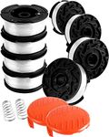 AF-100 Spool, AF-100-3ZP Replacement Auto Feed Spool AF100 0.065" String Trimmer Line Replacement AF1003ZP for GH900 GH600 ST7700 String Trimmer(8 Pack+2 Spool Cap and Spring)