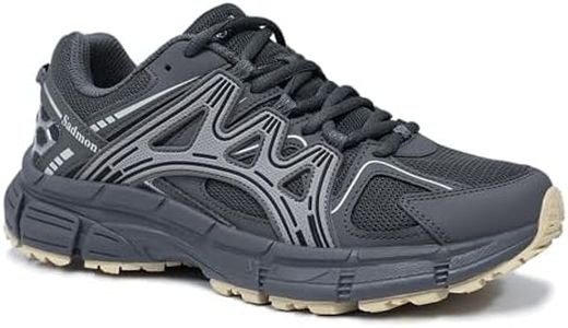 Sadmon Women's Non-Slip Trail Running Shoes Support Sneakers Tennis Shoes Casual Walking Sneakers Retro Extreme Gray41