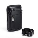 Hengwin Genuine Leather Belt Loop Carabiner Clip Case Holster with Zipper Closure for iPhone 15 14 Pro Max, 14 Plus 13 Pro Max Samsung S23 S22 Crossbody Bag