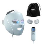 Shark CryoGlow LED Face Mask with Under-Eye Cooling, Anti-Ageing & Blemish Repair, Red & Blue LED, Infrared Light Therapy, USB-C, Remote Control, Storage Bag, Adjustable Straps, Blue Frost FW312UK