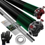 Easy Fix Hardware Garage Door Torsion Springs 243x1.75x33, Includes A Pair of Gloves, Instruction Manual, 1” Steel Bearing and Winding Bars, Left and Right Hand Wound Replacement (Pair)