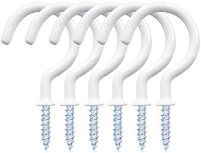 12 Pack Vinyl Coated Ceiling Hooks,Screw-in Mug Hooks,Multi-Function Wall Hooks Kitchen Hooks Cup Hooks for Indoors Outdoors (White, 1-1/4 Inch)