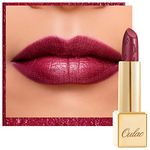 Oulac Metallic Shine Dark Red Lipstick for Women, High Impact Lipcolor with Moisturizing Creamy Formula, Vegan Beauty Full-Coverage Lip Color 4.3 g/0.15 oz (One Last Kiss (14))