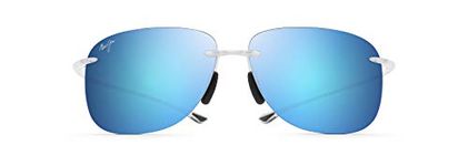 Maui Jim Polarized Rimless Sunglasses, Crystal Matte, Large