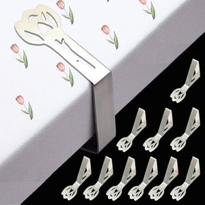 CUNGLIN Tablecloth Clips for Outdoor Tables, Tulip Shape Picnic Table Cloth Holder Clip Large Thick Stainless Steel Decorative Cover Clamp Pin for Indoor Party Wedding RV Accessories 10 Pack