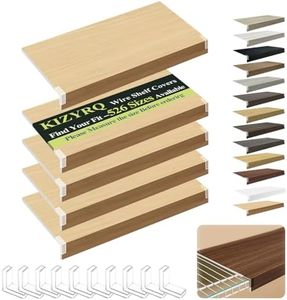 5 Pack Wire Shelf Covers,36x12x3in Wire Rack Covers for Pantry Durable PVC Shelf Liners-0.31 inch Thick, Moisture-Resistant Shelves Cover for Store Pantry Kitchen Removable Closet,#02 Wood Color