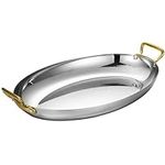 4 Sizes Oval Paella Pan, Stainless 