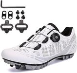 PENXZT Mens Mountain Bike Cycling Shoes Compatible with Shimano SPD 2-Bolts Pedals MTB Shoes Racing Indoor and Outdoor,White,10.5