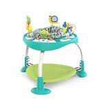 Bright Starts, Bounce Bounce Baby 2-in-1 Activity Seat Jumper and Standing Play Table - Playful Pond with 7 Interactive Toys, Adjustable Height, Storage Bag, 360° Rotation, Ages 6 Months +, Green