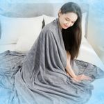 OMERAI Cooling Blanket 150X200CM for Night Sweats Cool Blanket for Sleeping Double-sided Keep Cool Summer Blanket Breathable Cold Blanket Lightweight Cooling Blankets for Bed Sofa Travel Grey