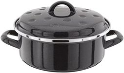 Judge JS37 Enamel Roasting Tin with Lid, 24x7cm, 3L Oven Dish, Roasting Tray & Hot Pot, Casserole Dishes with Lids Oven Proof - 5 Year Guarantee