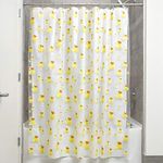 InterDesign Ducks Shower Curtain - PVC Free, 72 x 72, Yellow/Orange