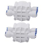 DIGITEN 1/4" Automatic Shut-Off Valve with Quick-Connect Fittings For RO Reverse Osmosis(Pack of 2)