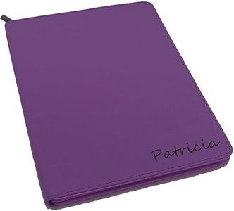 The Wedding Party Store Personalized Portfolio Pad Holder with Zipper - Custom Padfolio (Purple)