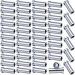 Muzata 50Pack Stainless Steel Protective Sleeves Cable Railing Kit Hardware for 1/8" Wire Rope Cable Wood Posts T316 Marine Grade Deck Stair Railing CR13,CP1