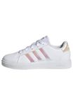 adidas Grand Court Lifestyle Lace Tennis Shoes, Cloud White/Iridescent/Cloud White, 5 UK