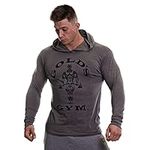 Gold's Gym Men's Workout Training Hooded Long Sleeve Sweat Top, Grey Marl, X-Large