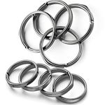 TISUR Titanium Key Rings for Keychain, Side-Pushing Key Chain Rings Split Keyring Heavy Duty Keychain Rings Bulk(Polished Silver, 4K27+4K22)
