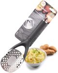 Folding Head Veg Masher Utensil - Sturdy Nylon Tool with Stainless Steel Mashing Head for Smooth Mashed Potatoes. Potato Masher with Unique Folding Head for Drawer Storage. 5 Year Guarantee