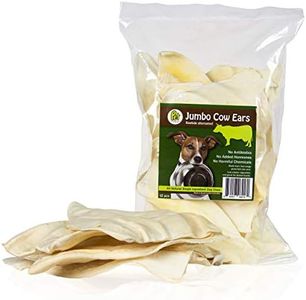 PET MAGASIN Premium Natural Jumbo Cow Ears - Original 12-Pack Dog Treats, Long-Lasting Super Chew, FDA Registered Facility