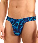 Kiniki Men's Tan Through Swim Thong Swimwear - Blue Lagoon