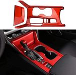 CEBAT 2PCS ABS Gear Shift Panel Cover Red Water Cup Holder Cover Interior Decoration Trim Accessories for Honda Gas Accord 2018 2019 2020 2021 2022(Not Fit Gas/Electric Hybrid)